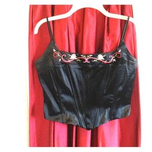Corset style Jessica McClintock blk satin tank
